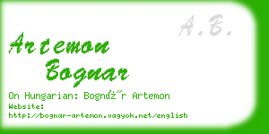 artemon bognar business card